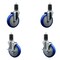 Service Caster 5'' Blue Poly Wheel Swivel 1-5/8'' Expanding Stem Caster Set 2 Brakes, 4PK SCC-EX20S514-PPUB-BLUE-2-TLB-2-158 - alternate 1